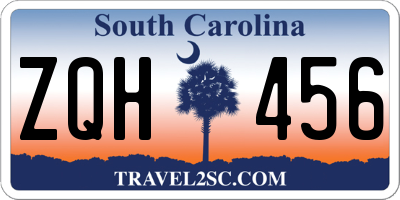 SC license plate ZQH456