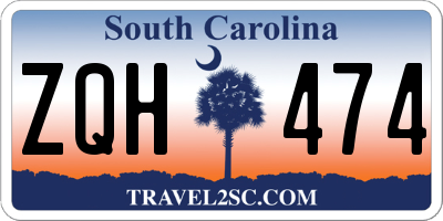 SC license plate ZQH474