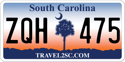 SC license plate ZQH475