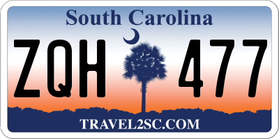 SC license plate ZQH477