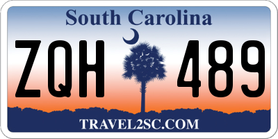 SC license plate ZQH489