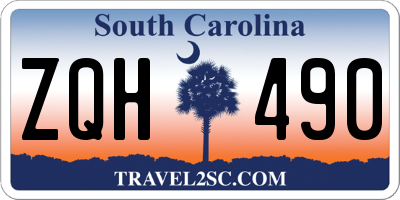 SC license plate ZQH490
