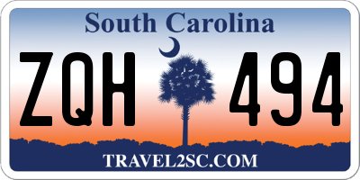 SC license plate ZQH494