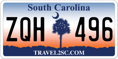 SC license plate ZQH496