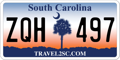 SC license plate ZQH497