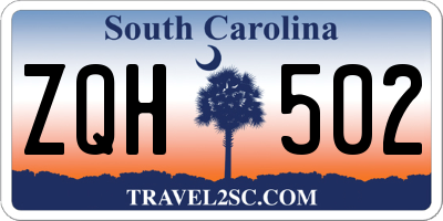 SC license plate ZQH502