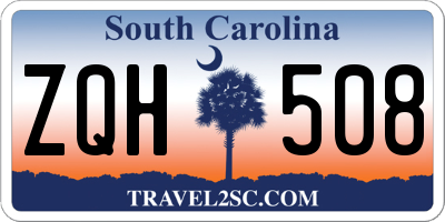 SC license plate ZQH508