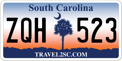SC license plate ZQH523