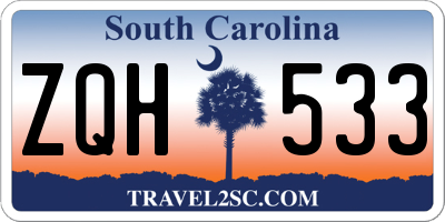 SC license plate ZQH533