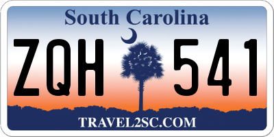 SC license plate ZQH541
