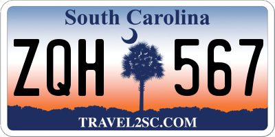 SC license plate ZQH567