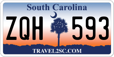 SC license plate ZQH593
