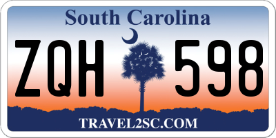 SC license plate ZQH598