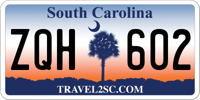 SC license plate ZQH602