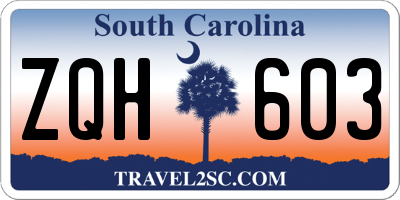 SC license plate ZQH603