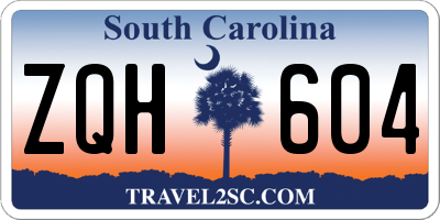 SC license plate ZQH604