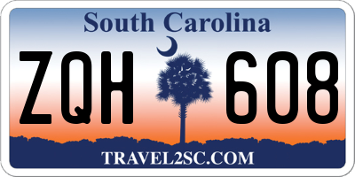 SC license plate ZQH608
