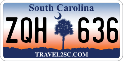 SC license plate ZQH636