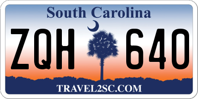 SC license plate ZQH640