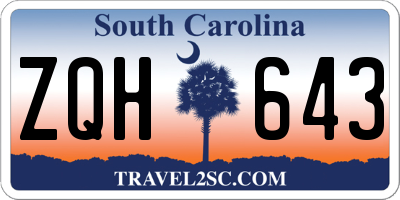 SC license plate ZQH643