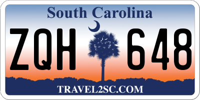 SC license plate ZQH648