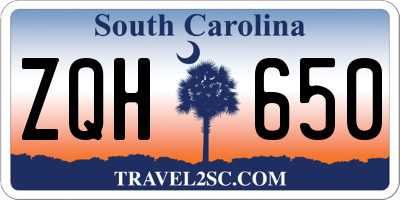SC license plate ZQH650