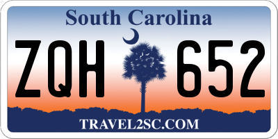 SC license plate ZQH652