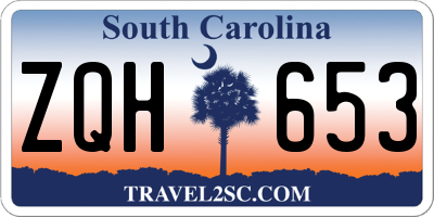 SC license plate ZQH653