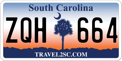 SC license plate ZQH664