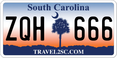 SC license plate ZQH666
