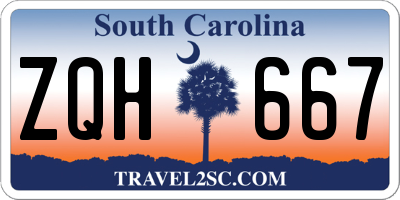SC license plate ZQH667