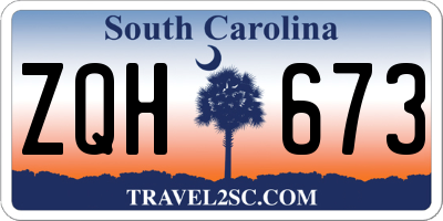 SC license plate ZQH673