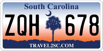 SC license plate ZQH678