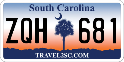 SC license plate ZQH681
