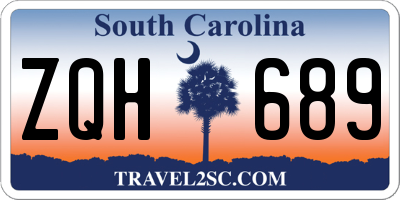 SC license plate ZQH689
