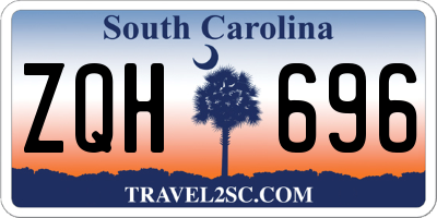 SC license plate ZQH696