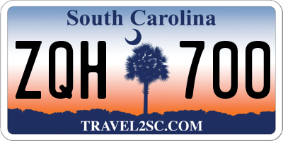 SC license plate ZQH700