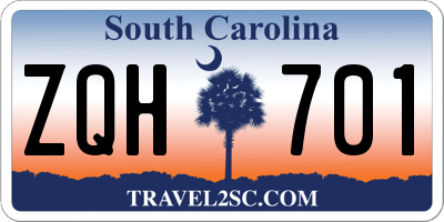 SC license plate ZQH701