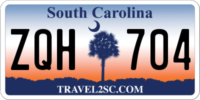 SC license plate ZQH704