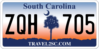 SC license plate ZQH705
