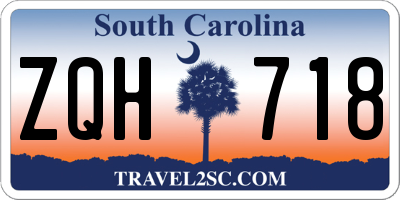 SC license plate ZQH718