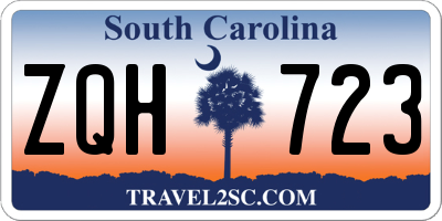 SC license plate ZQH723