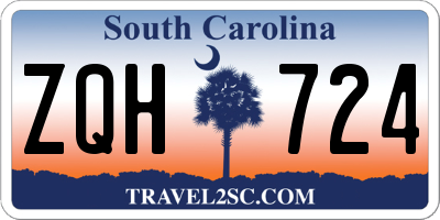 SC license plate ZQH724