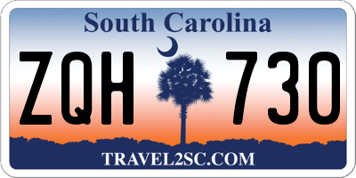 SC license plate ZQH730