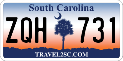 SC license plate ZQH731