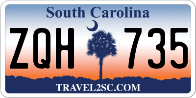 SC license plate ZQH735