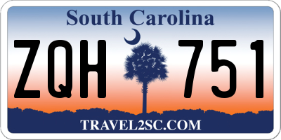 SC license plate ZQH751
