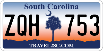 SC license plate ZQH753