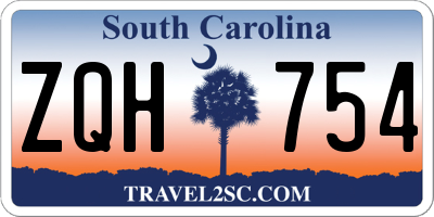 SC license plate ZQH754