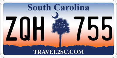 SC license plate ZQH755